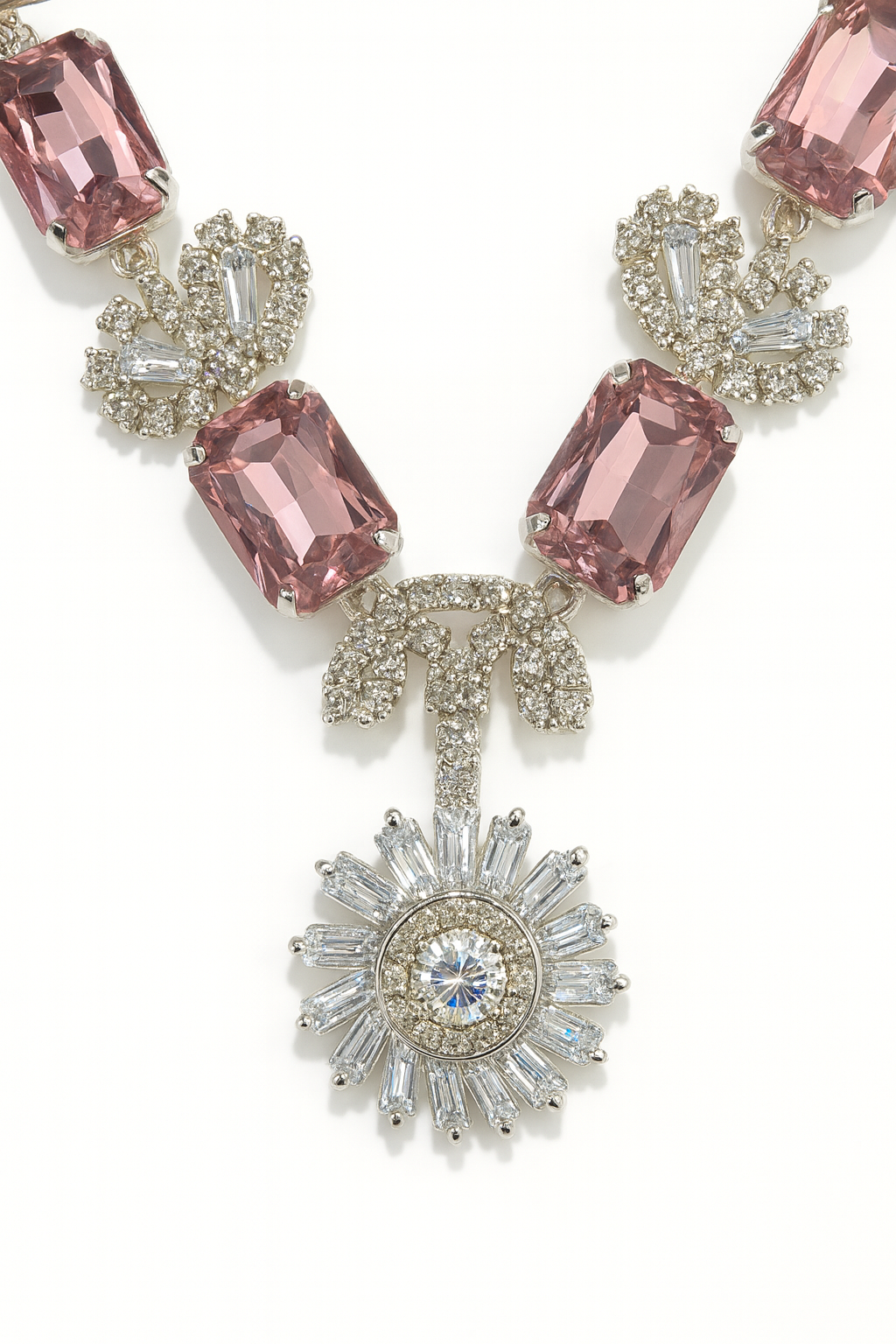Blush Shine American Diamond Necklace & Earring Set - Image 2